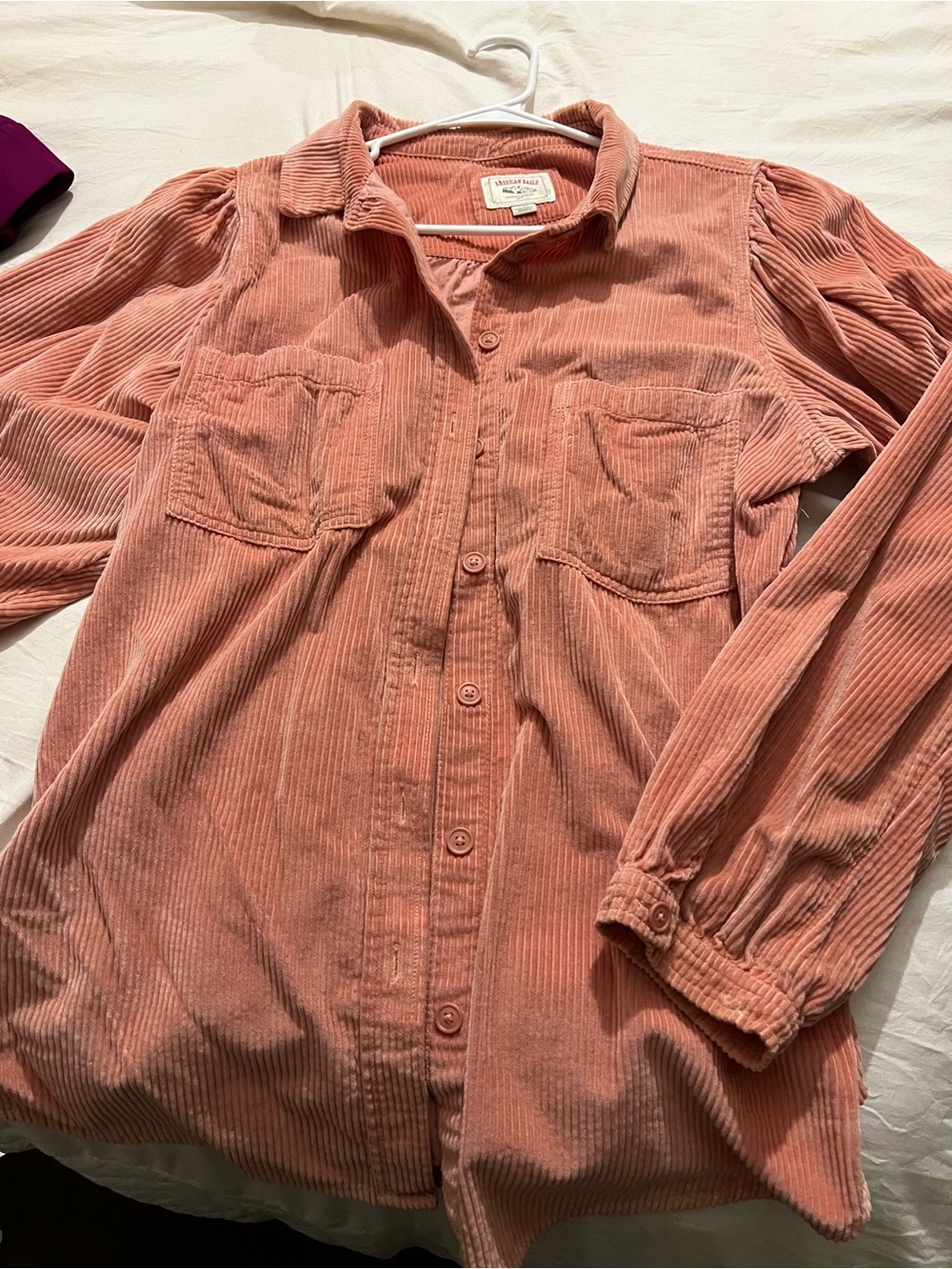 American Eagle Outfitters Corduroy Shirt Jacket - Rose